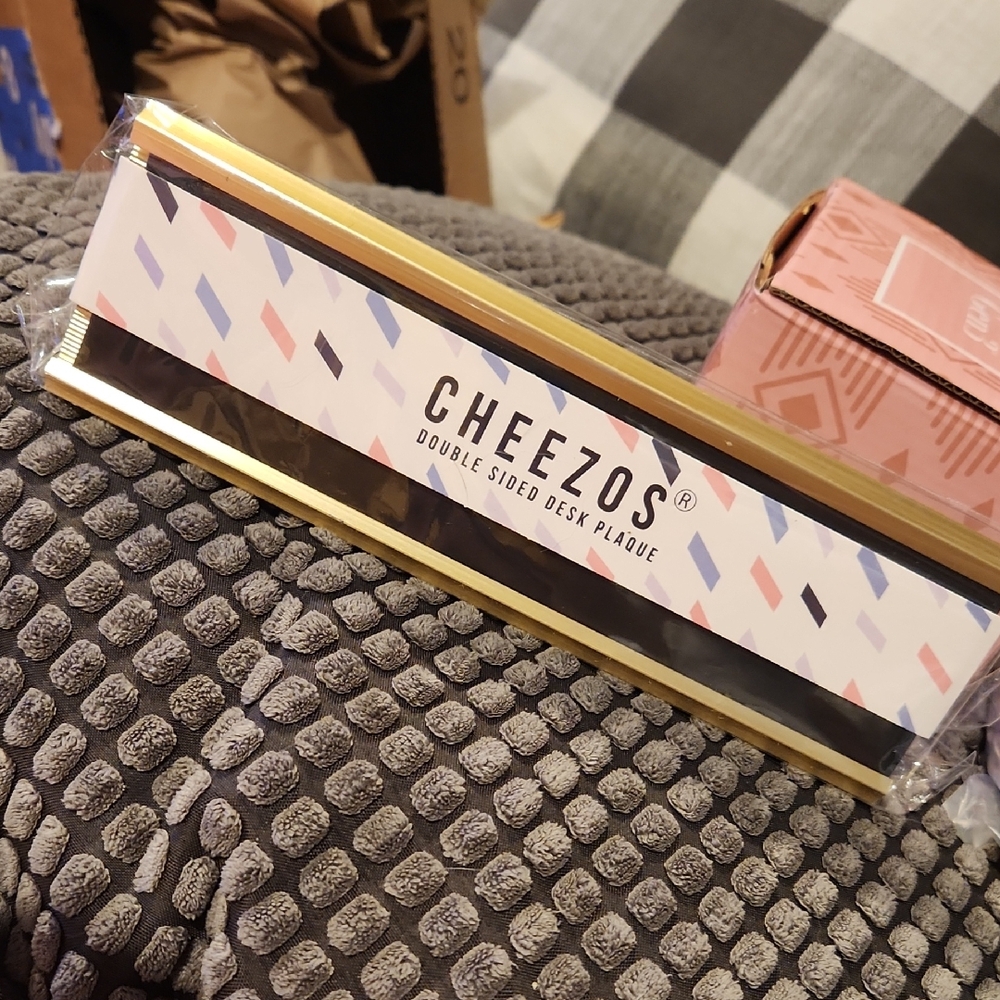 Cheezos Double Sided Desk Plaque